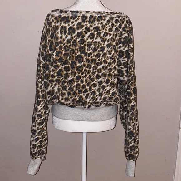 Free People Leopard Print Terry Sweatshirt - Picture 4 of 16